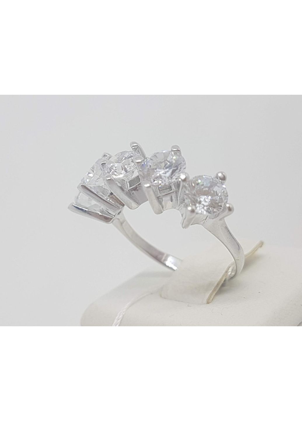 Серебряное кольцо с фианитами. КВ1091С Імперія золота (363840664)