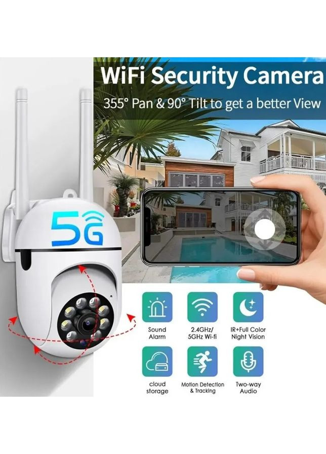 Внешняя беспроводная IP-камера Wi-Fi HD видеонаблюдение No Brand (368788626)