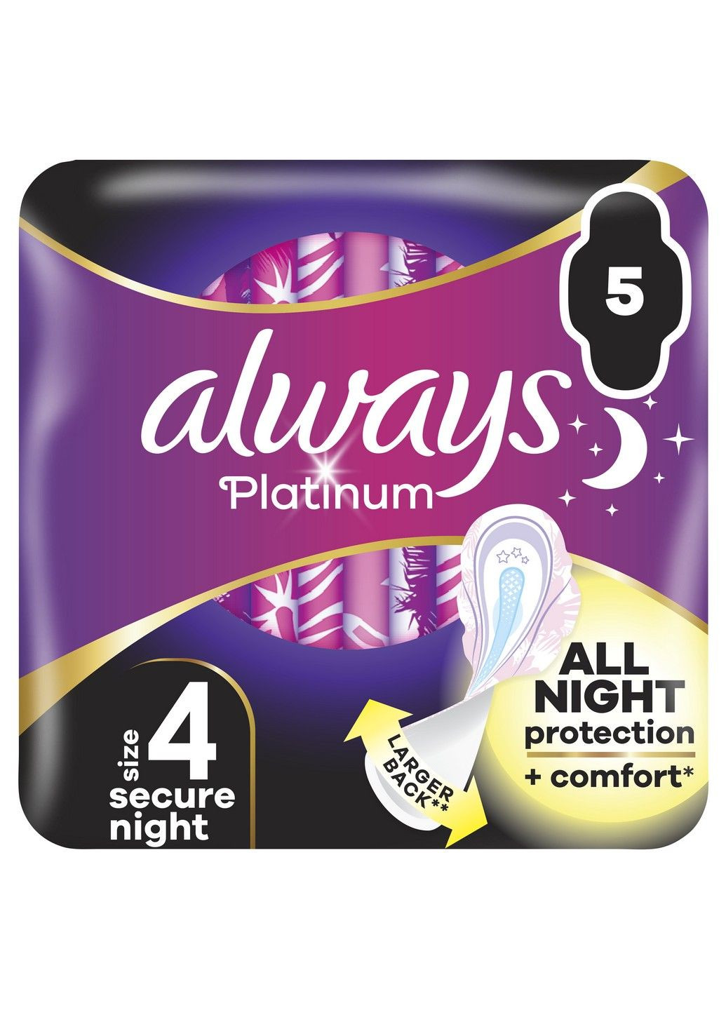 Гігієнічні прокладки Platinum Secure Night (Розмір 4) 5 шт Always (304430868)
