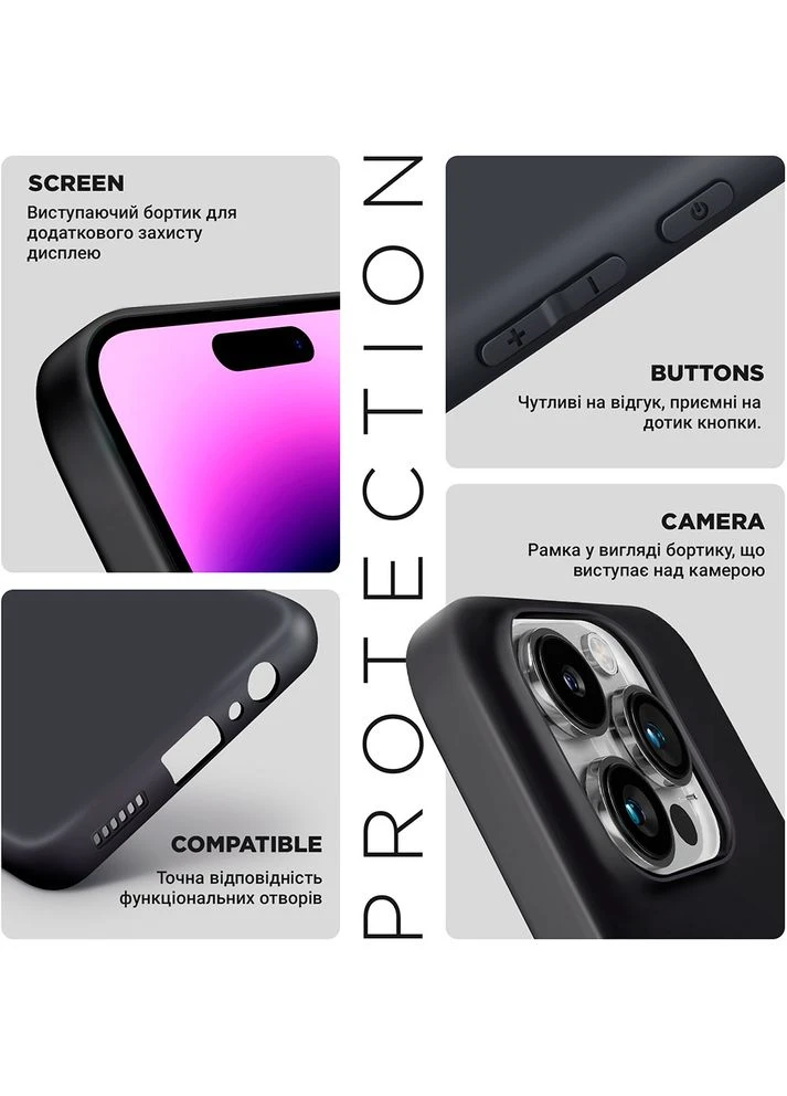 Чохол Matte Slim Fit для Xiaomi Redmi Note 14 Pro 4G Black (ARM79727) ArmorStandart (325218733)