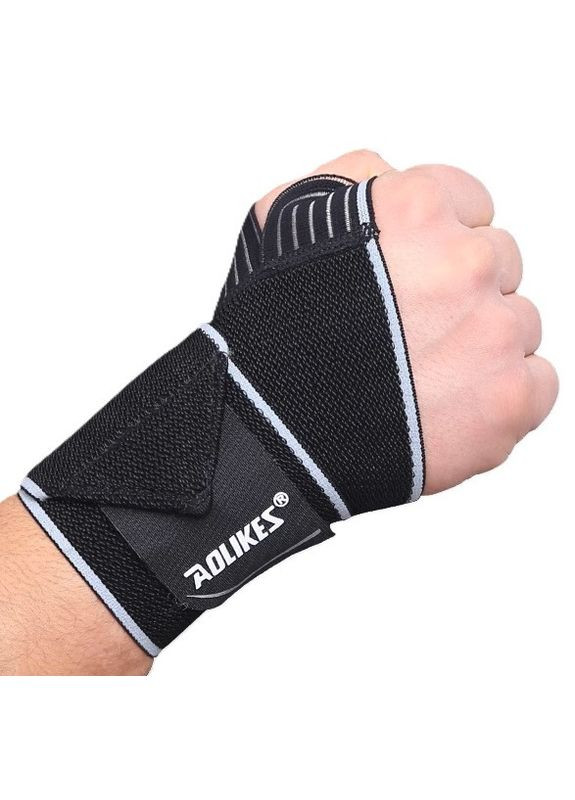 Бандаж на зап'ястя універсальний чорно-сірий 15-23 см AOLIKES (308845123)