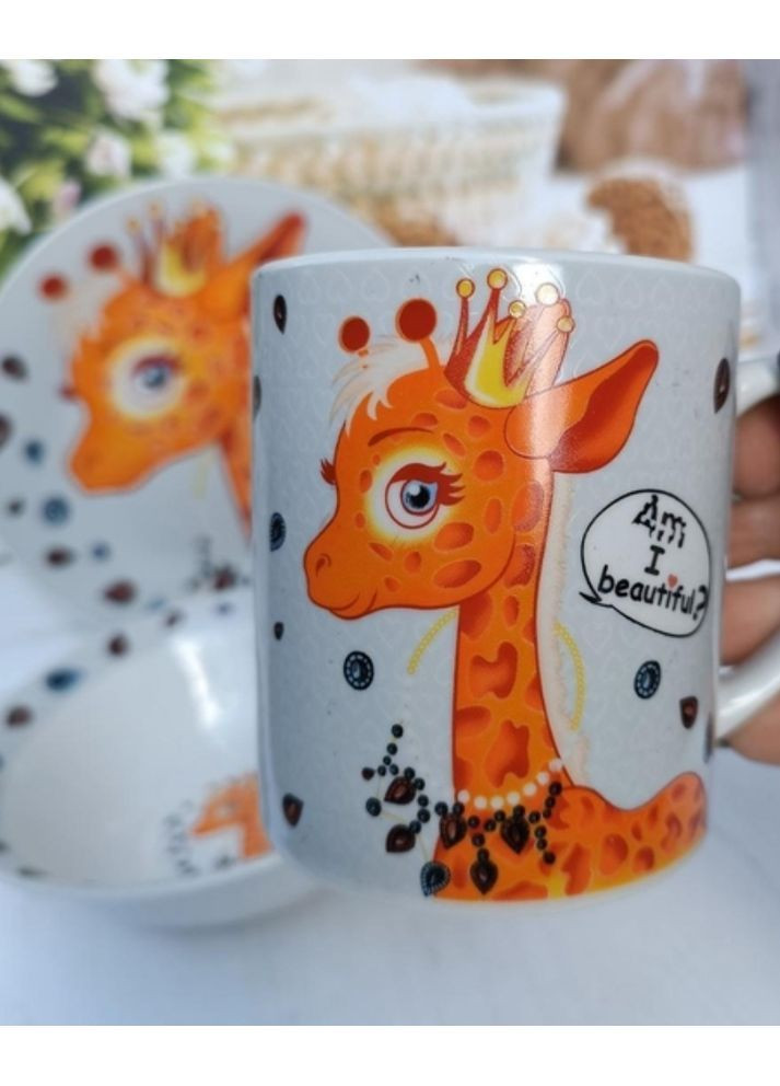 Дитячий набір столового посуду Pretty Giraffe фарфор 3 предмети Limited Edition (364274498)