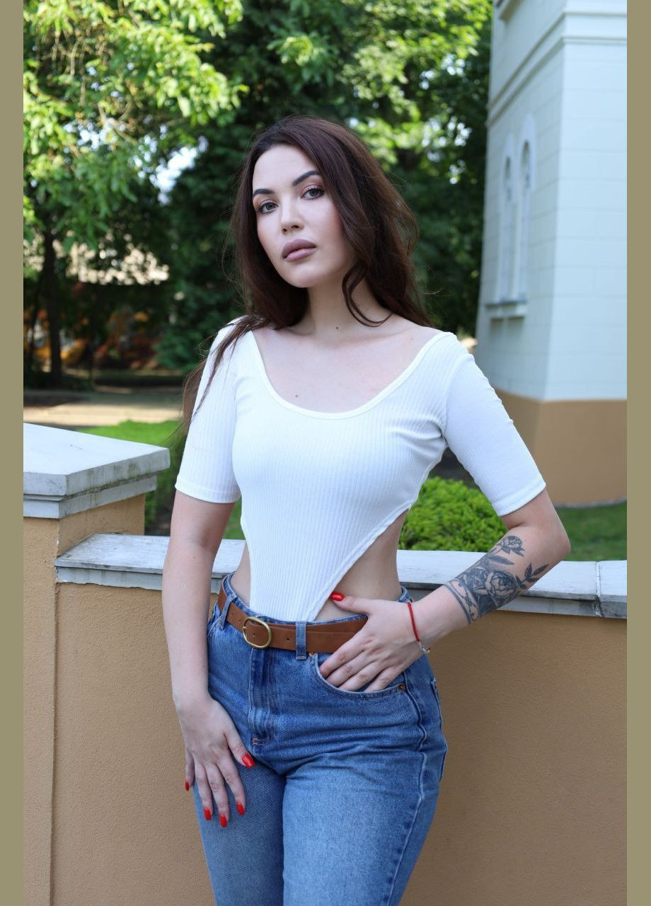 Боди в рубчик с глубокими вырезами. MonCher (336890252)