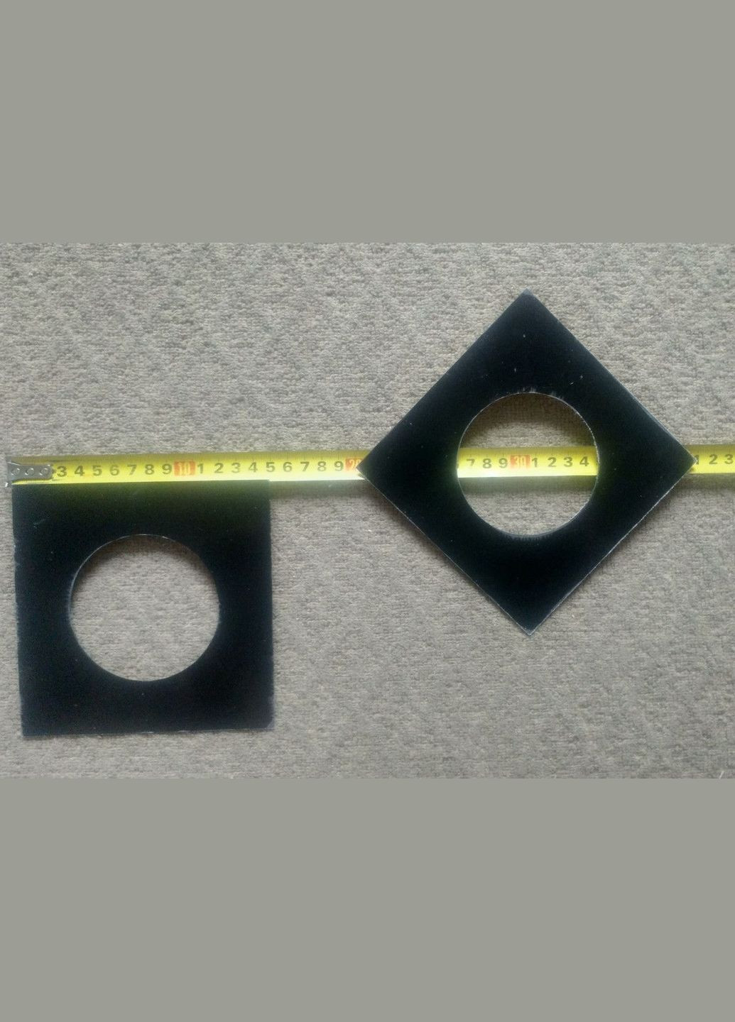 Чорні пластикові наклейки Квадрати - кола 19шт No Brand (302243073)