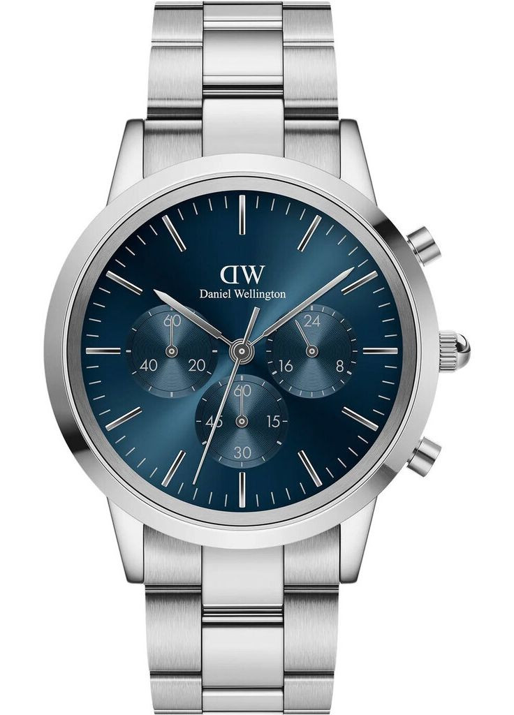 Часы Iconic Chronograph Link Arctic S DW00100644 кварцевые классические Daniel Wellington (328198606)