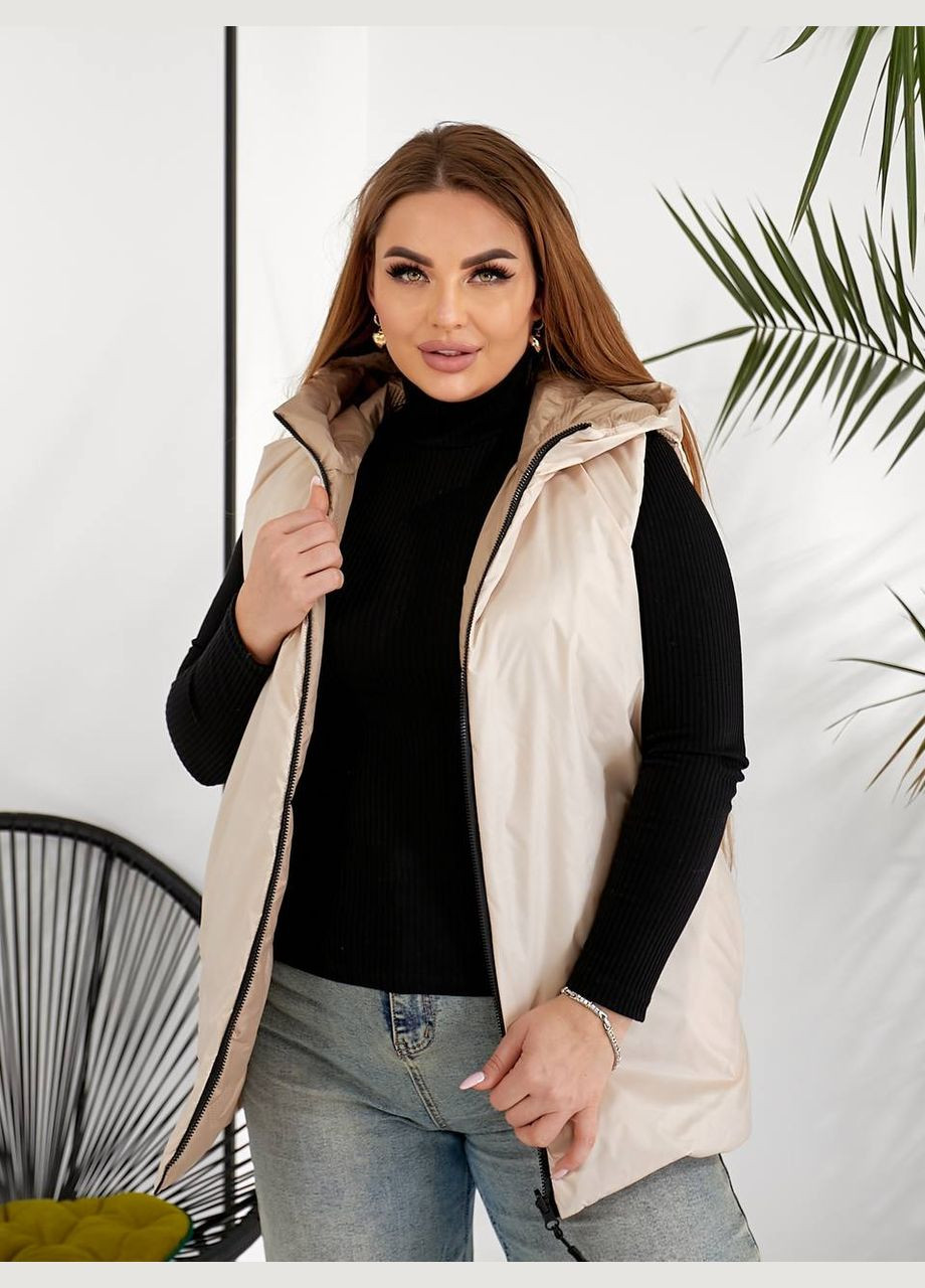 Стильна двостороння жилетка з капюшоном No Brand (332664829)