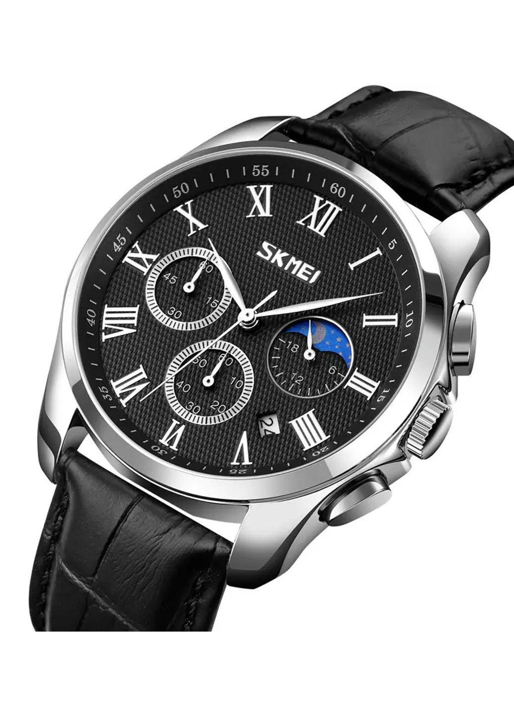 Часы мужские наручные классические 9260 (Серебристые с черным циферблатом) Skmei (314483212)
