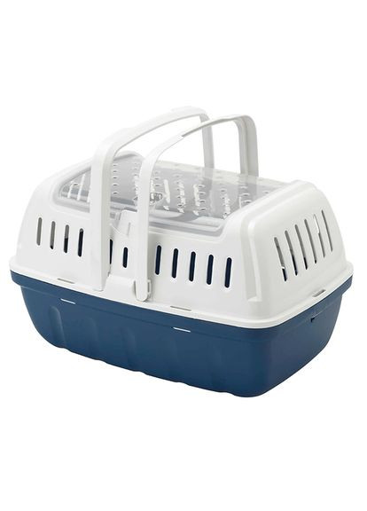 Переноска для домашних животных Hipster 40х25.8х22.4 см Синий с белым (5412087017256) Moderna (332879563)