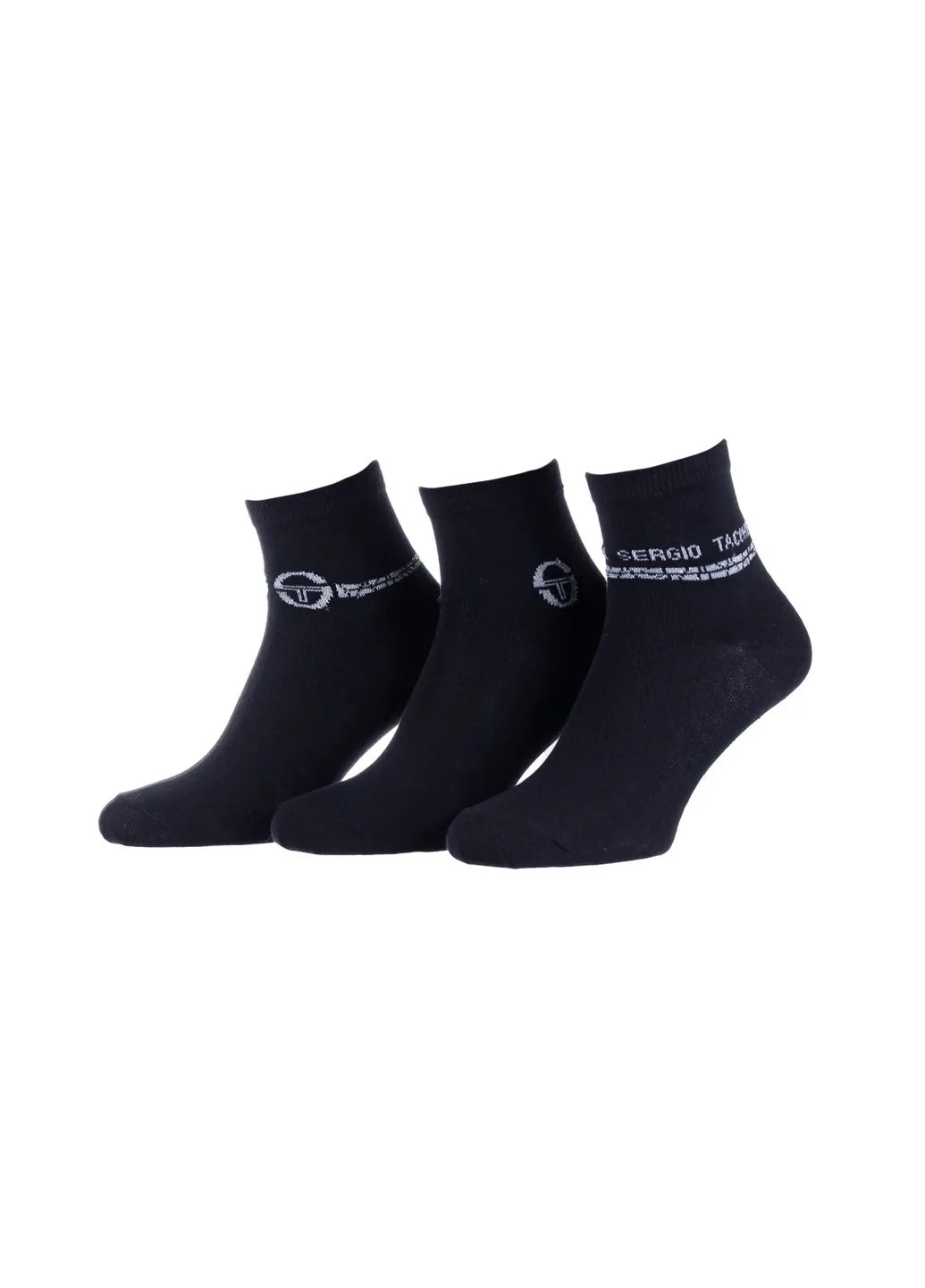 Чёрные носки хлопок черные 3 пары Sergio Tacchini (398543180)