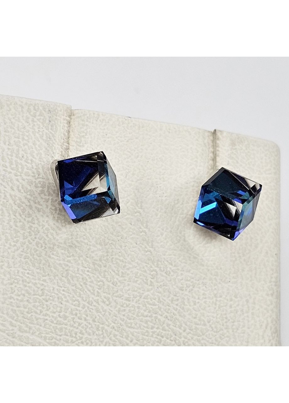 Сережки-пусети срібні з кристалами Swarovski 2,05 г No Brand (369737454)