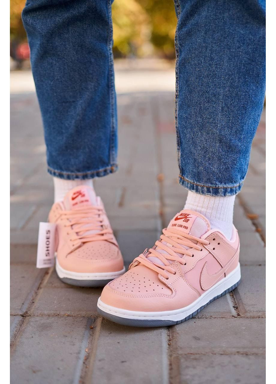 Рожеві Осінні кросівки чоловічі nike sb dunk pink white найк сб данк No Brand