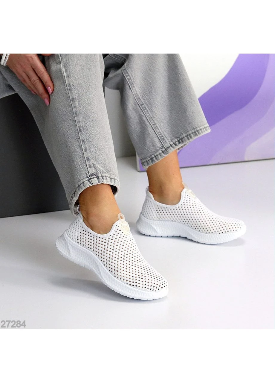 Белые белые мокасины No Brand