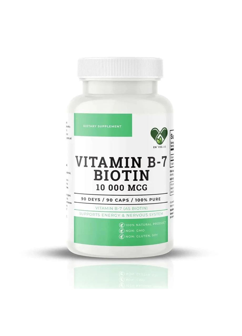 Вітамін B7 Біотин Vitamin B7 Biotin 10 000 мкг En'vie Lab 90 капсул En`vie Lab (398327500)