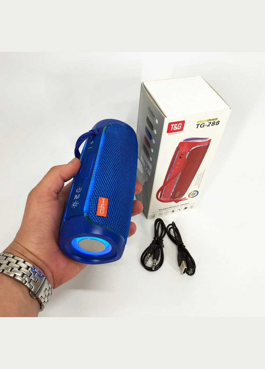 Портативная колонка Bluetooth с LED подсветкой TG288 – беспроводная колонка портативная мощная. Цвет: синий No Brand (359475312)