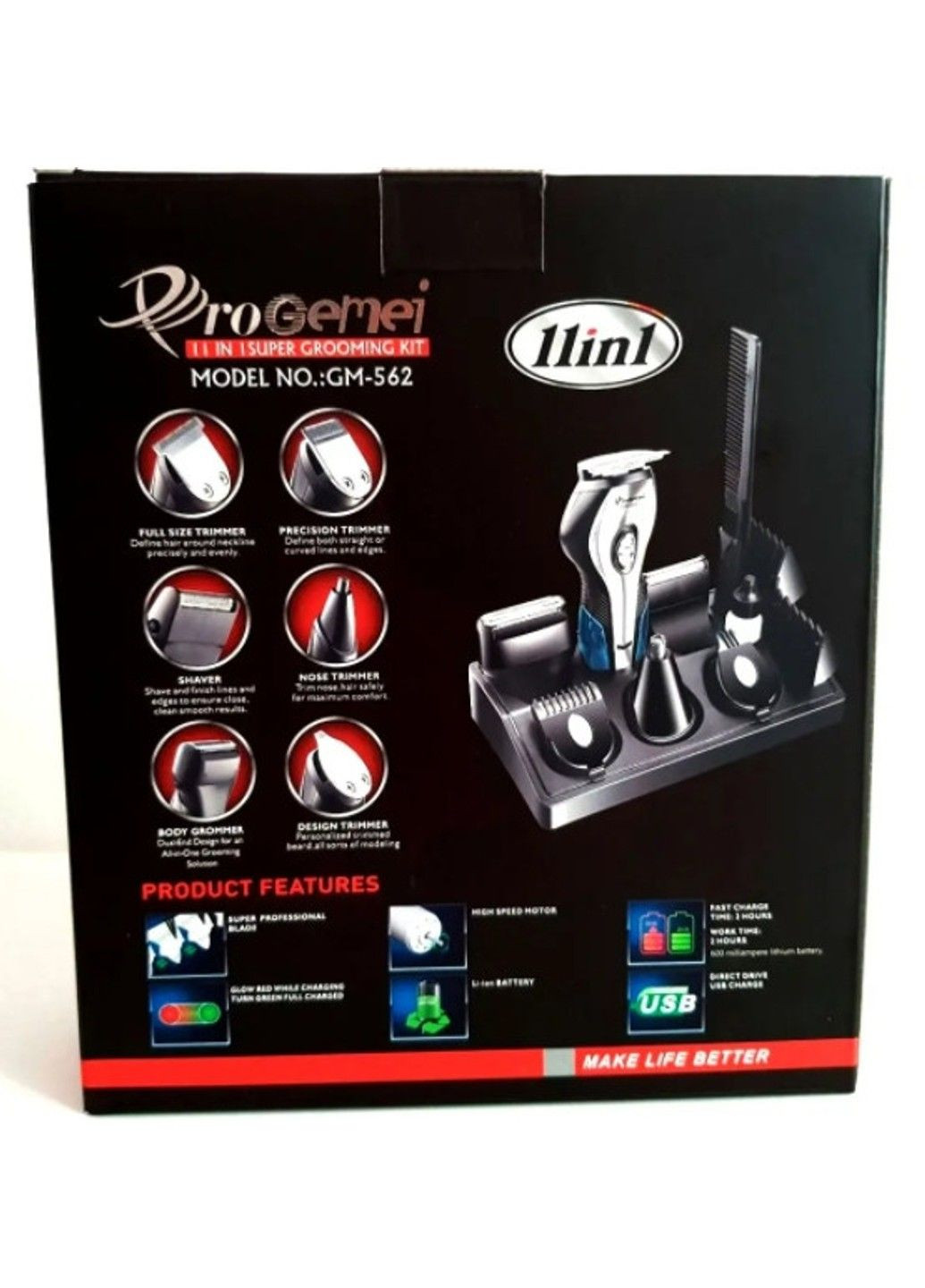 Машинка для cтрижки GM-562 Стайлер 11 в 1 Gemei (331640319)