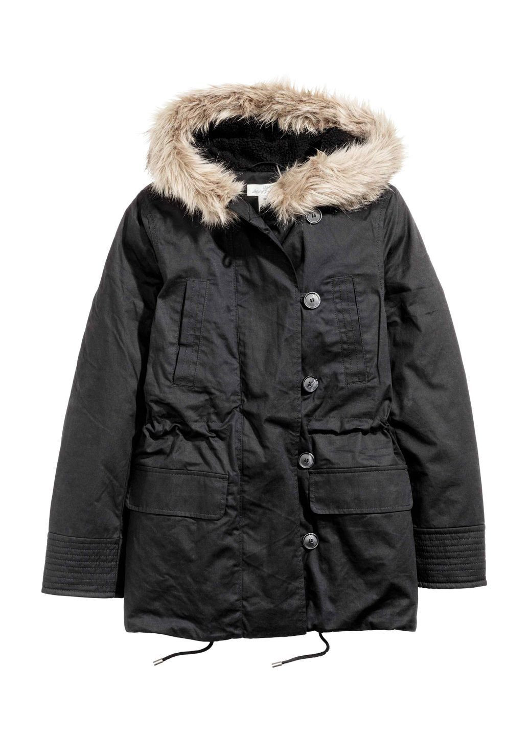 Черная куртка зима,черный, H&M