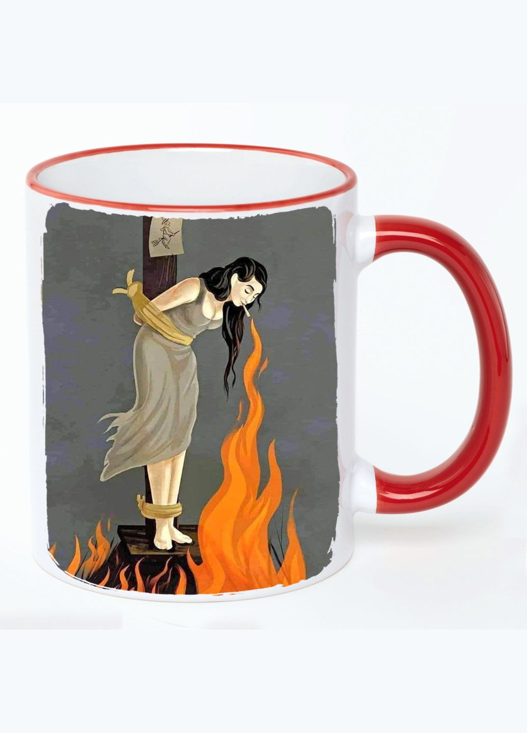 Чашка Арт #0114 (кухоль, кухоль) Біла з Червоною ручкою 330 мл No Brand (322715428)