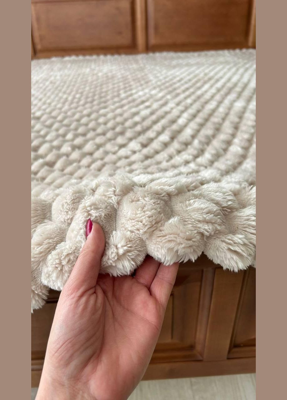 Плед покривало велюровое соты 3Д теплый двухспальный ворсянистый (Е5100) No Brand (308754511)