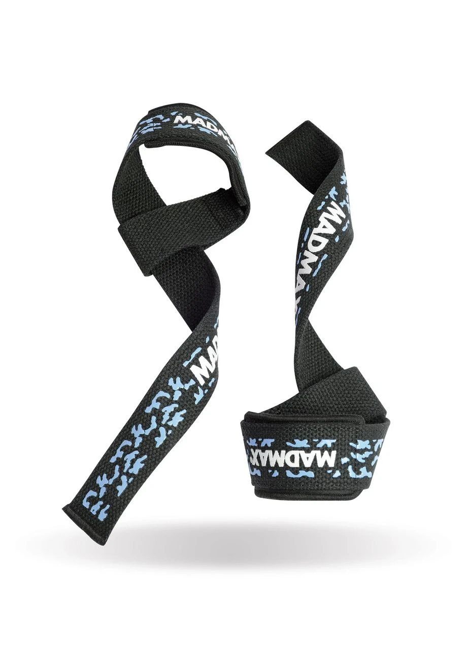 Лямки для тяги MadMax Camo Power Wrist Straps Camo/Light Blue Mad Max (397604620)