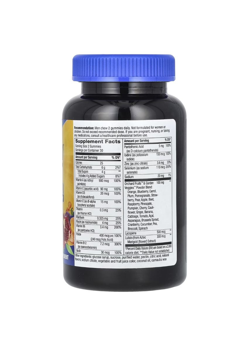 Мультивітаміни для чоловіків 50+, смак фруктів, Alive! Men's 50+ Multivitamin Gummy,, 60 жувальних цукерок Nature's Way (315145860)