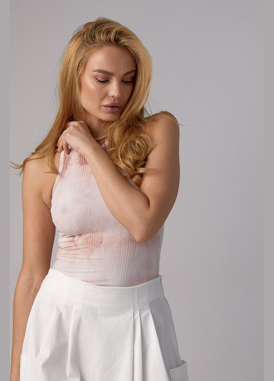 Майка в рубчик у техніці тай-дай 240415 Lurex — 299261196