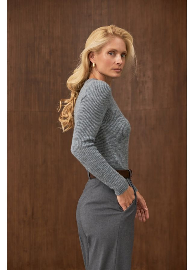 Сірий зимовий напівпрозорий лонгслів (2895) Triko Bakh