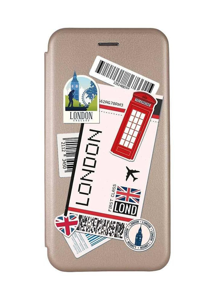 Чехол-книга с рисунком на Xiaomi Redmi 7:: Золотой:: Путешествия. Лондон /принт 326/ Creative (360679198)