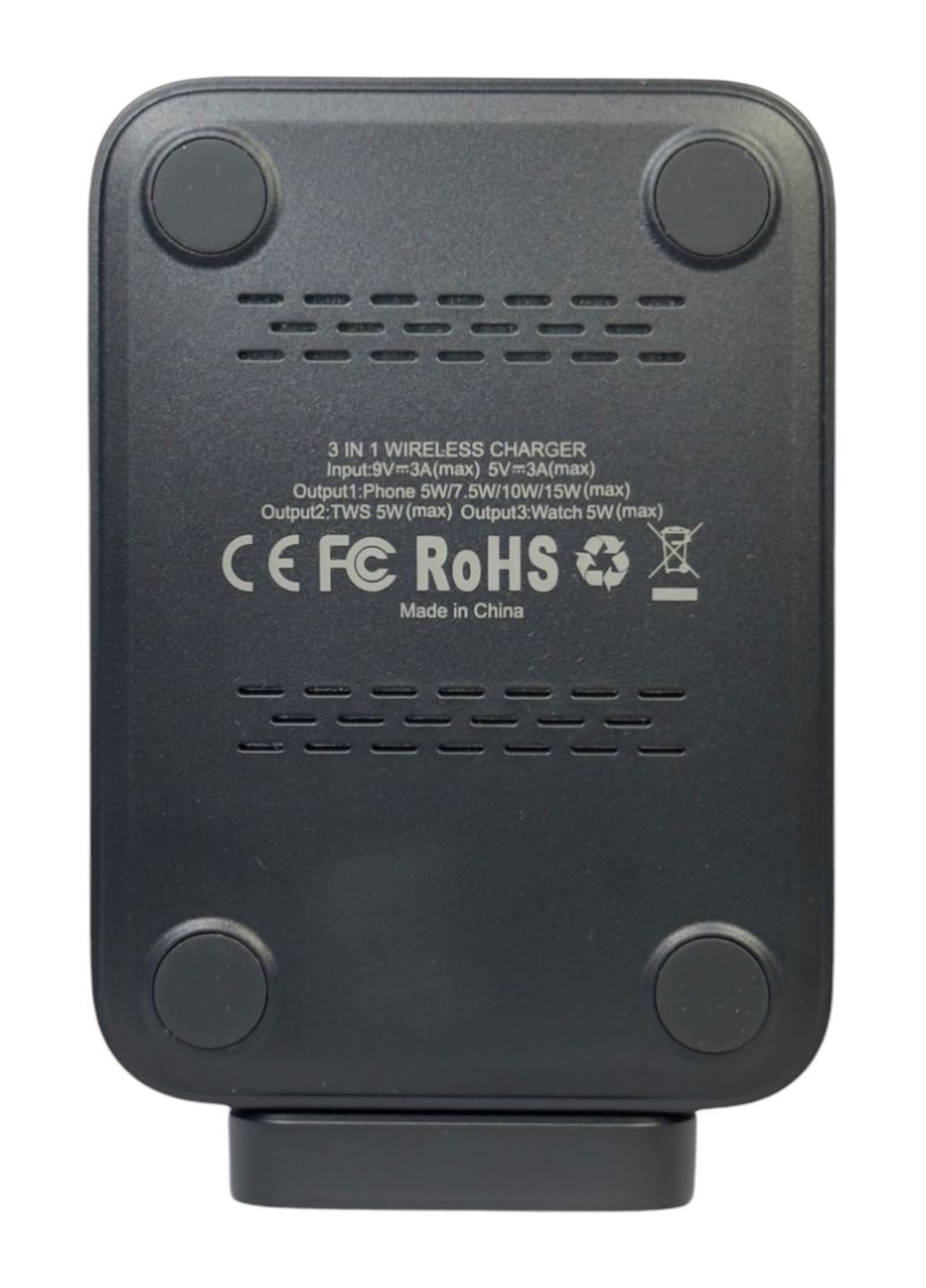 Бездротовий зарядний пристрій 3 в 1 Bendy 15W WCH-03BK Remzona (334293840)