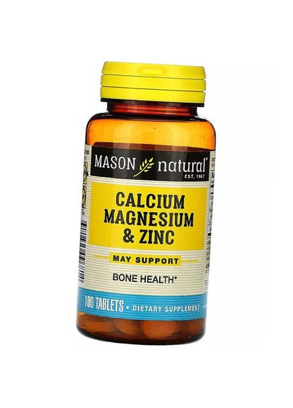 Кальцій Магній Цинк, Calcium Magnesium & Zinc, 100таб (36529061) Mason Natural (276907140)