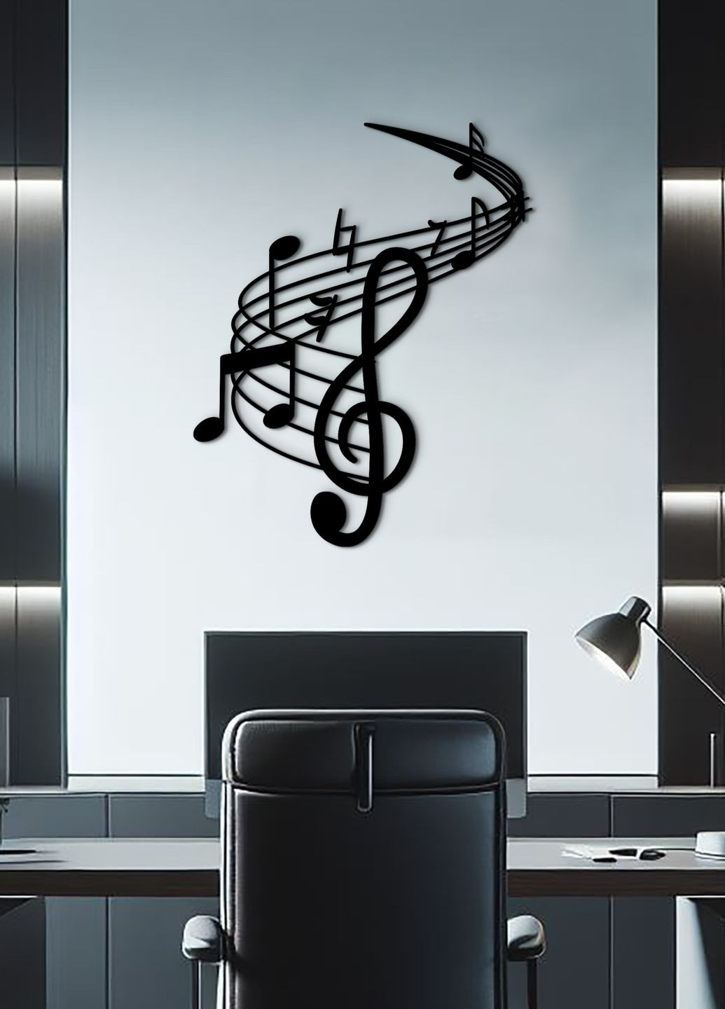 Деревянный декор для комнаты, декоративное панно на стену "Музыка", стиль минимализм 30х38 см Woodyard (292113214)