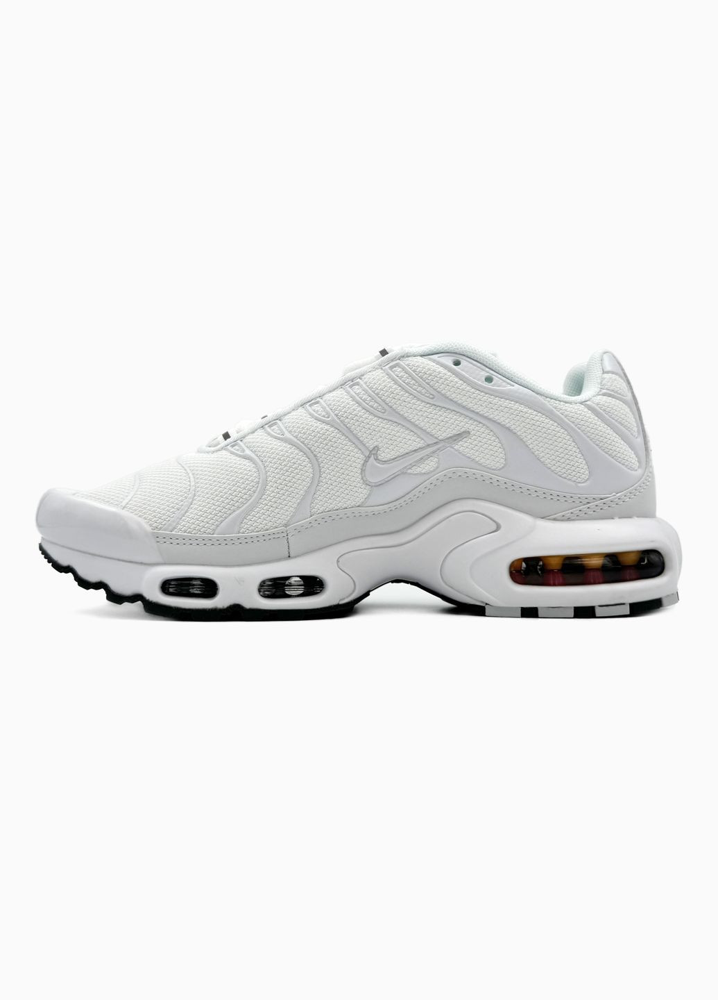 Білі Осінні кросівки чоловічі і жіночі nike air max tn plus white | найк аір макс тн плюс білі No Brand