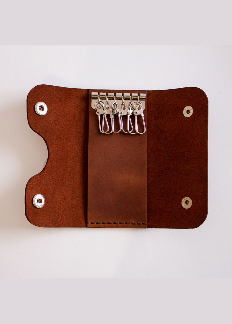 Ключница, 6 карабинов, натуральная кожа, цвет коньяк SD Leather (306557940)