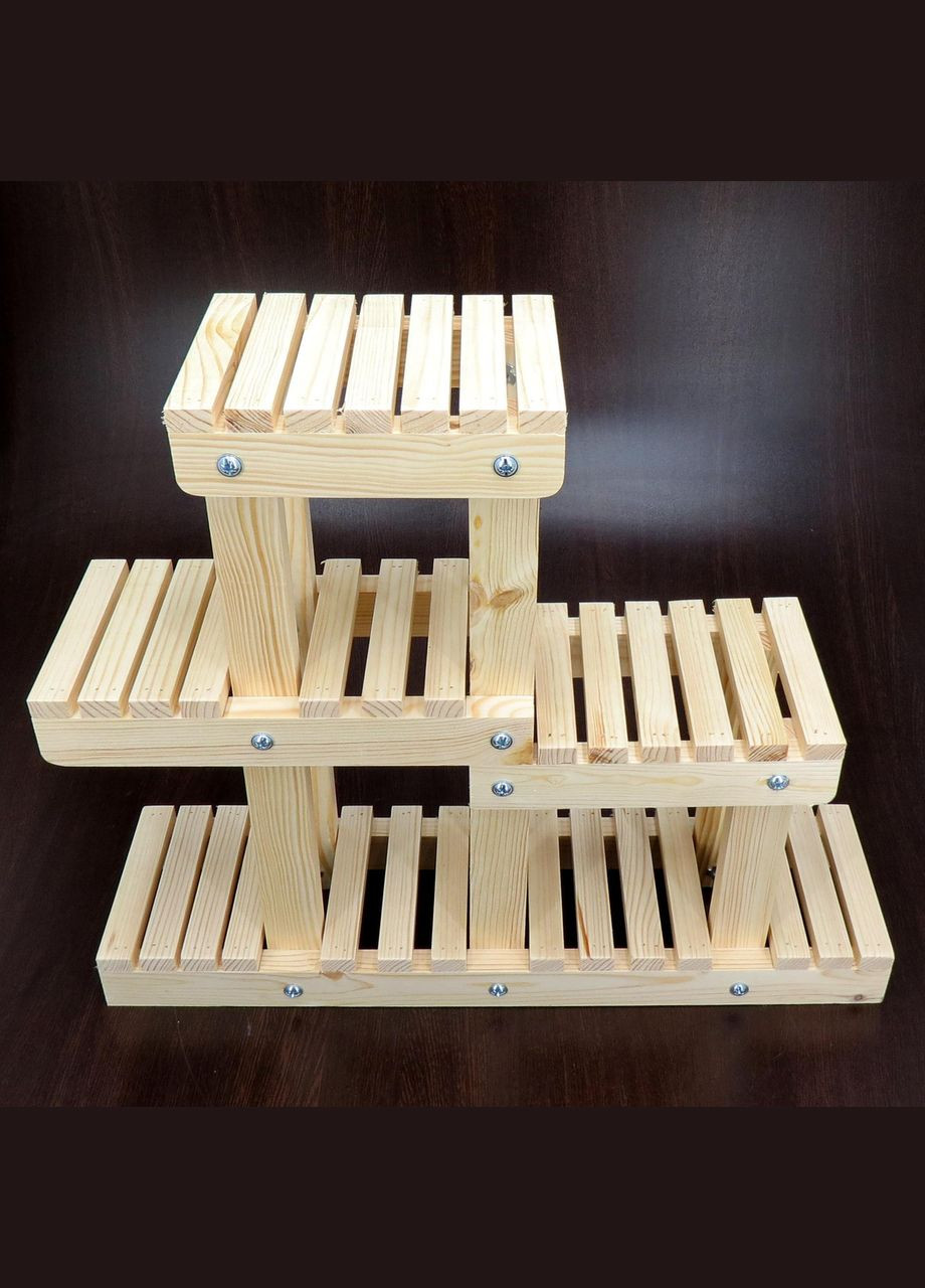 Підставка для квітів з дерева Алора бланже (ЦВП-005701) No Brand (328225980)