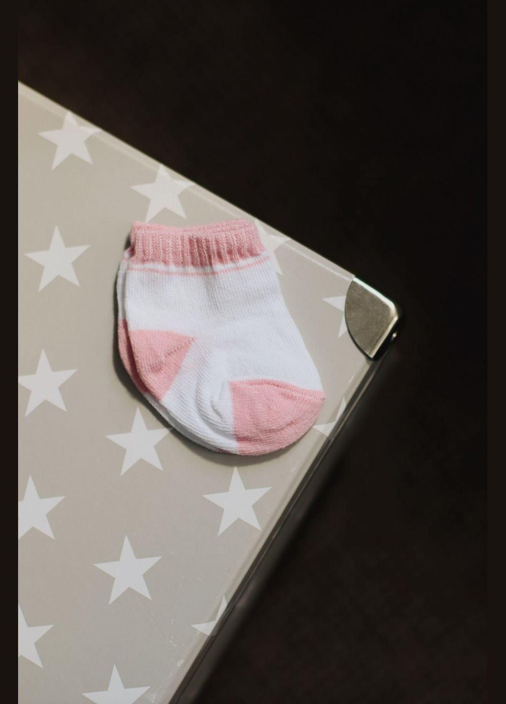 Комбинированный демисезонный носки деми белые (розовая пятка) No Brand