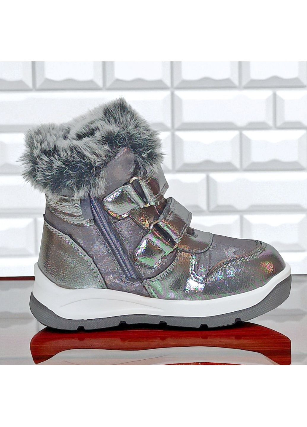 Зимові черевики для дівчинки на вовні,зимові дутики для дівчинки,зимові черевики на липучках Клібі Clibee (365697439)