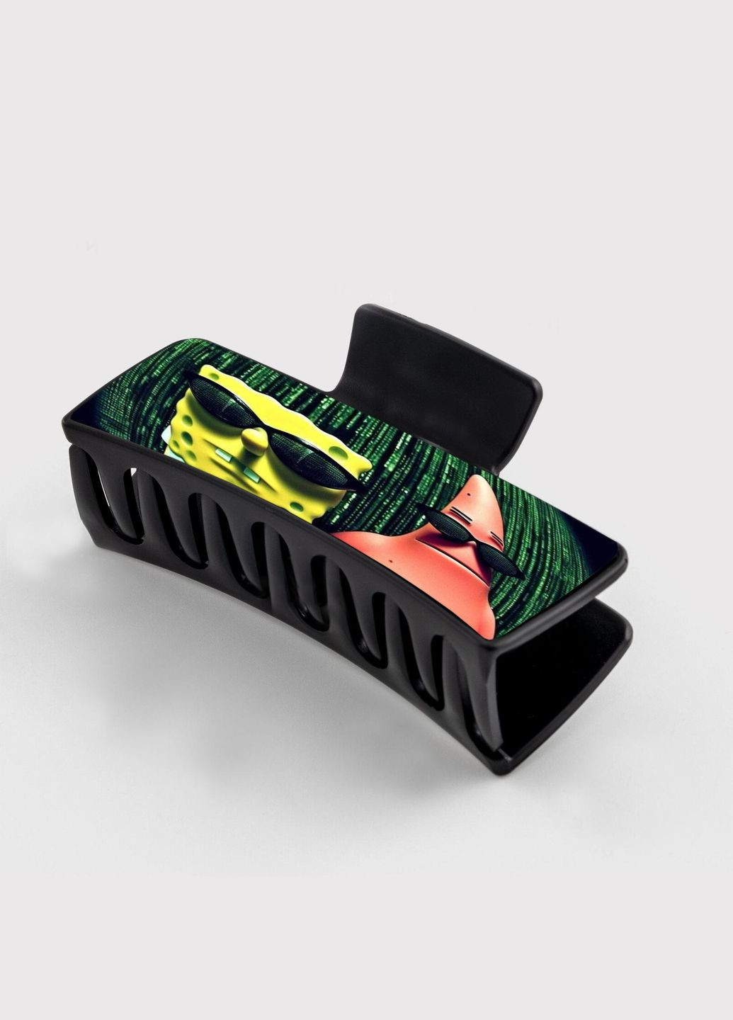 Заколка крабик для волос женская зажим шпилька Губка Боб #010 черная No Brand (315631082)