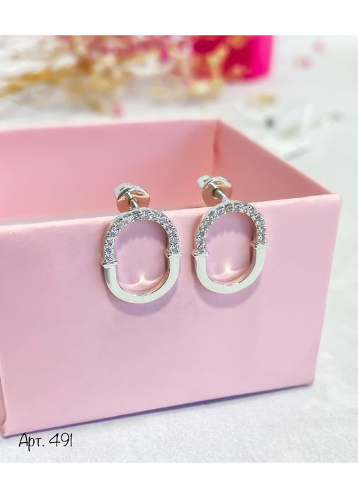 Серебряные серьги с куб. No Brand (354721938)