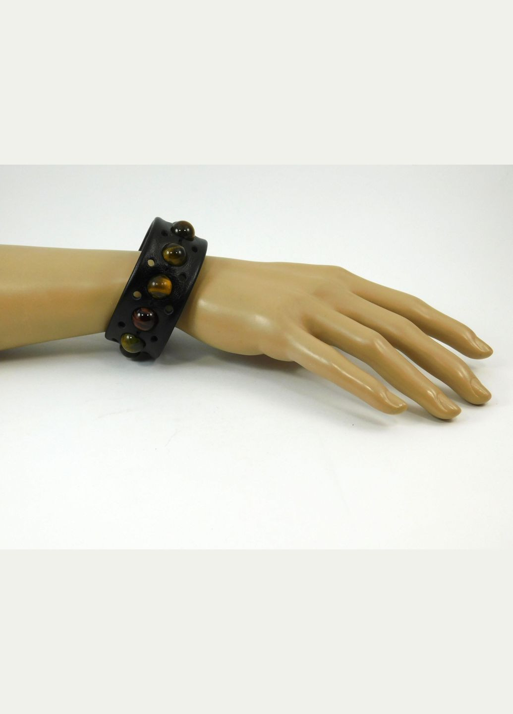 Эксклюзивный браслет кожа Тигровый глаз 17 Fursa fashion (322316123)