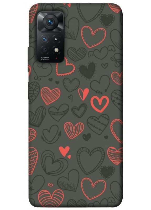 Чохол з принтом для Xiaomi Redmi Note 11 Pro 4G/5G / для Ксяомі, сяомі, ксіомі редмі ноте 11 про Милі серця No Brand (338616228)