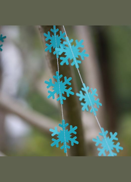 Гірлянда Сніжинки новорічна на нитці 4м 5см блакитний Jannet Гірлянда (307931962)