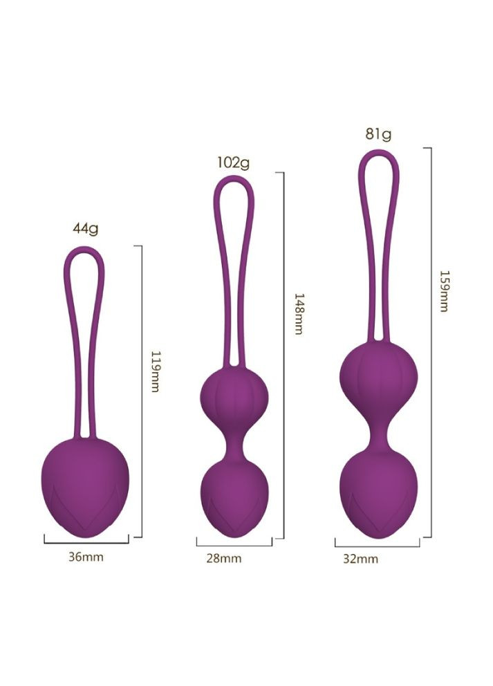 Набор вагинальных шариков Wendy, 3 шт, лавандовый Every Night Toys (366869862)