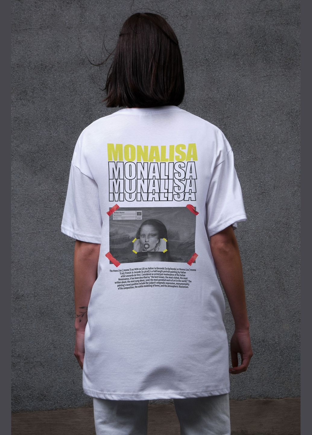 Женская Оверсайз Футболка С Принтом Monalisa Without - (325401868)