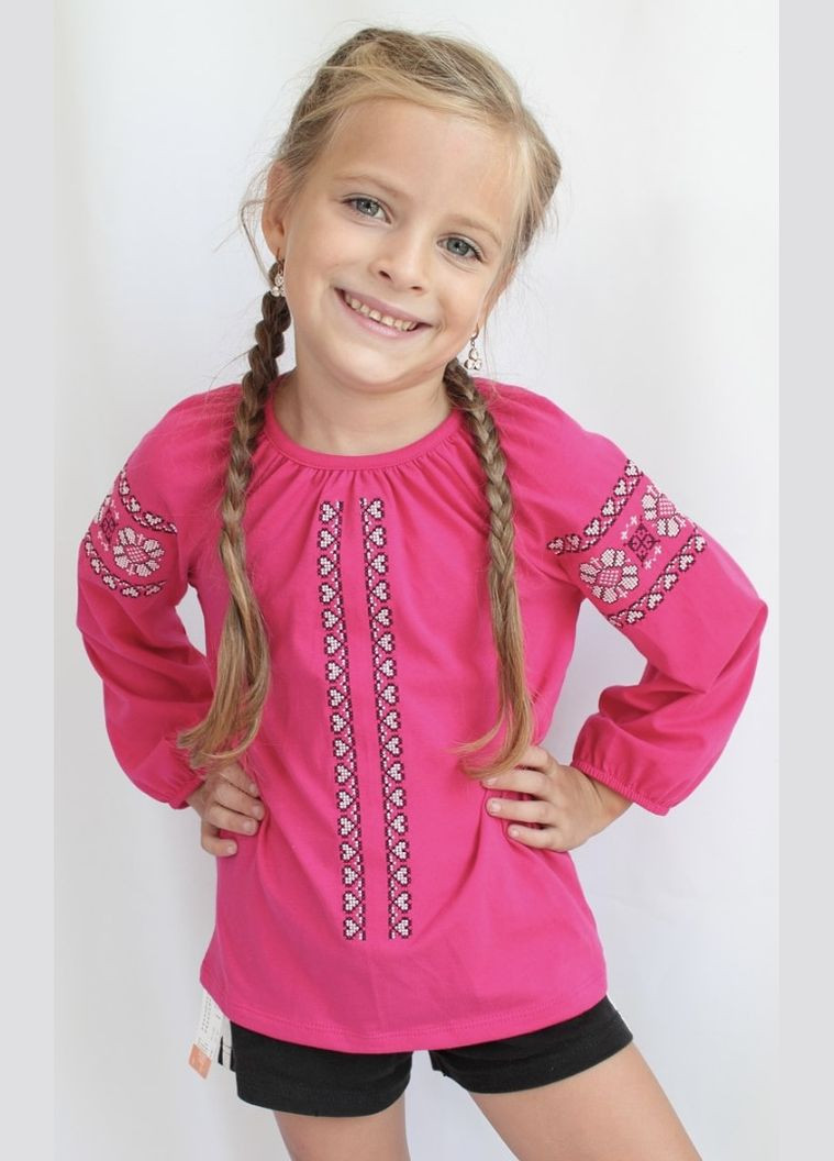 Вишиванка для дівчинки Сердечки рожева Ladan 6664 (323202316)