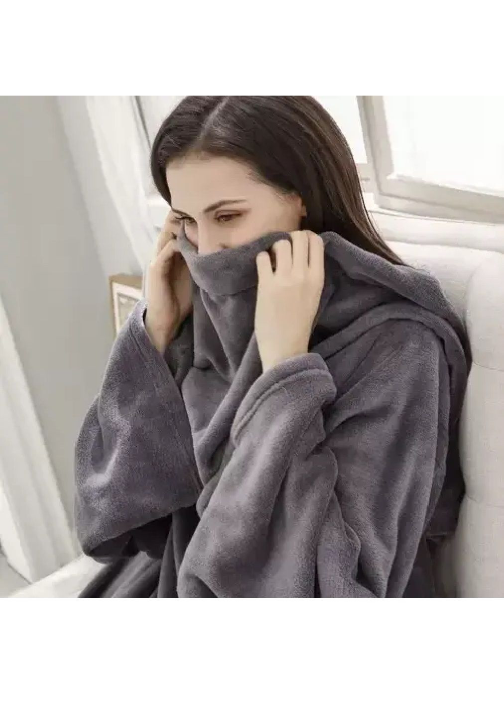 Плед ковдра светр халат світшот толстовка з рукавами кишенею великий універсальний розмір 180х210 см (477958-Prob) Unbranded (301406770)