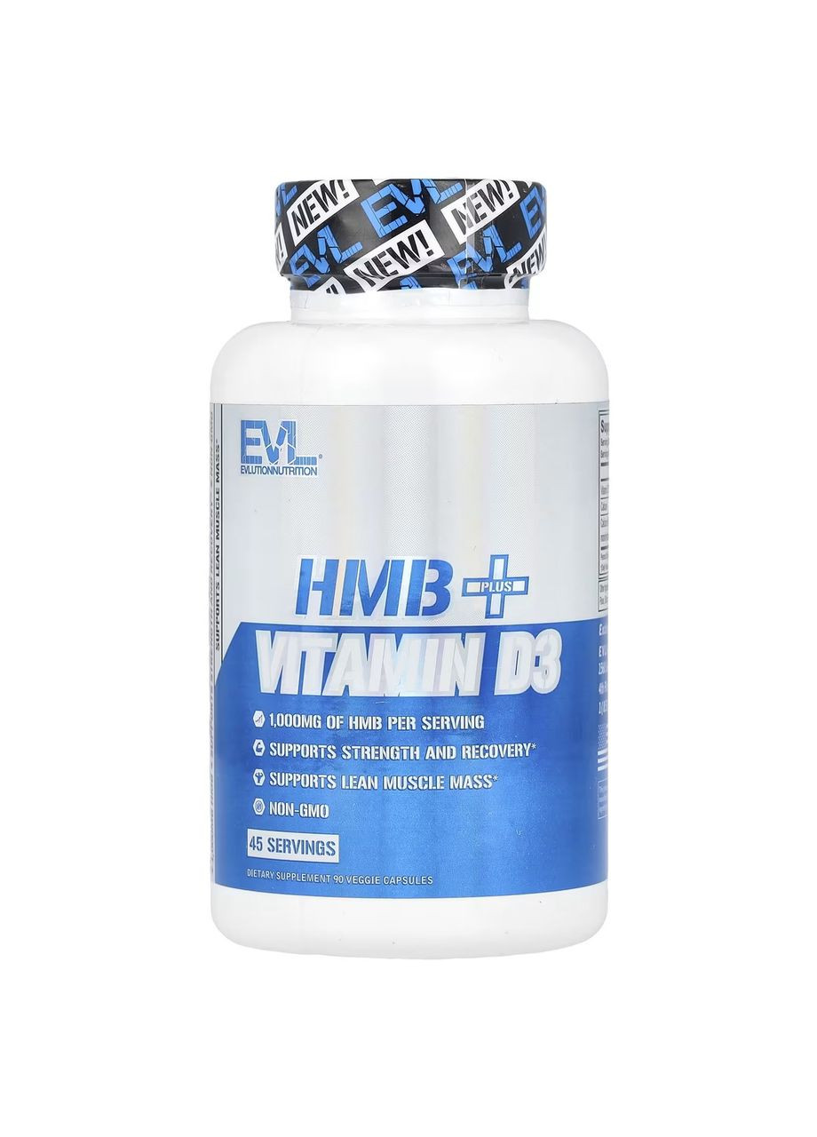 HMB + Вітамин Д-3 HMB + Vitamin D3 90 капс. EVLution Nutrition (346514413)