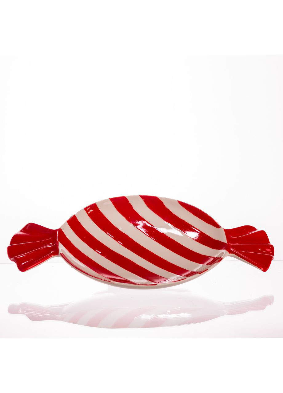 Новорічна тарілка з порцеляни у формі цукерки Ø15,5 см CR-1-25 Yiwu (370705876)