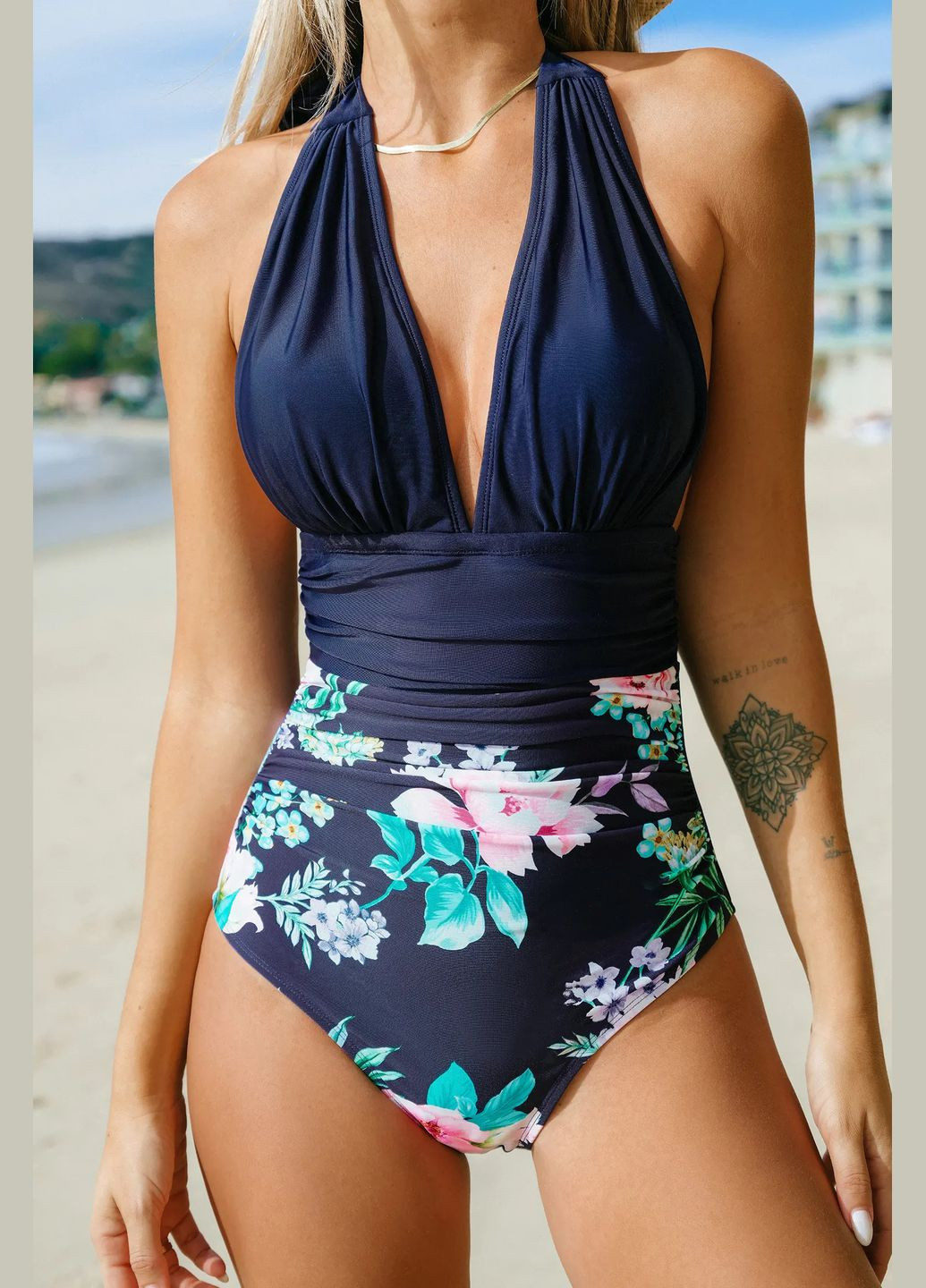 Темно-синій літній купальник CUPSHE