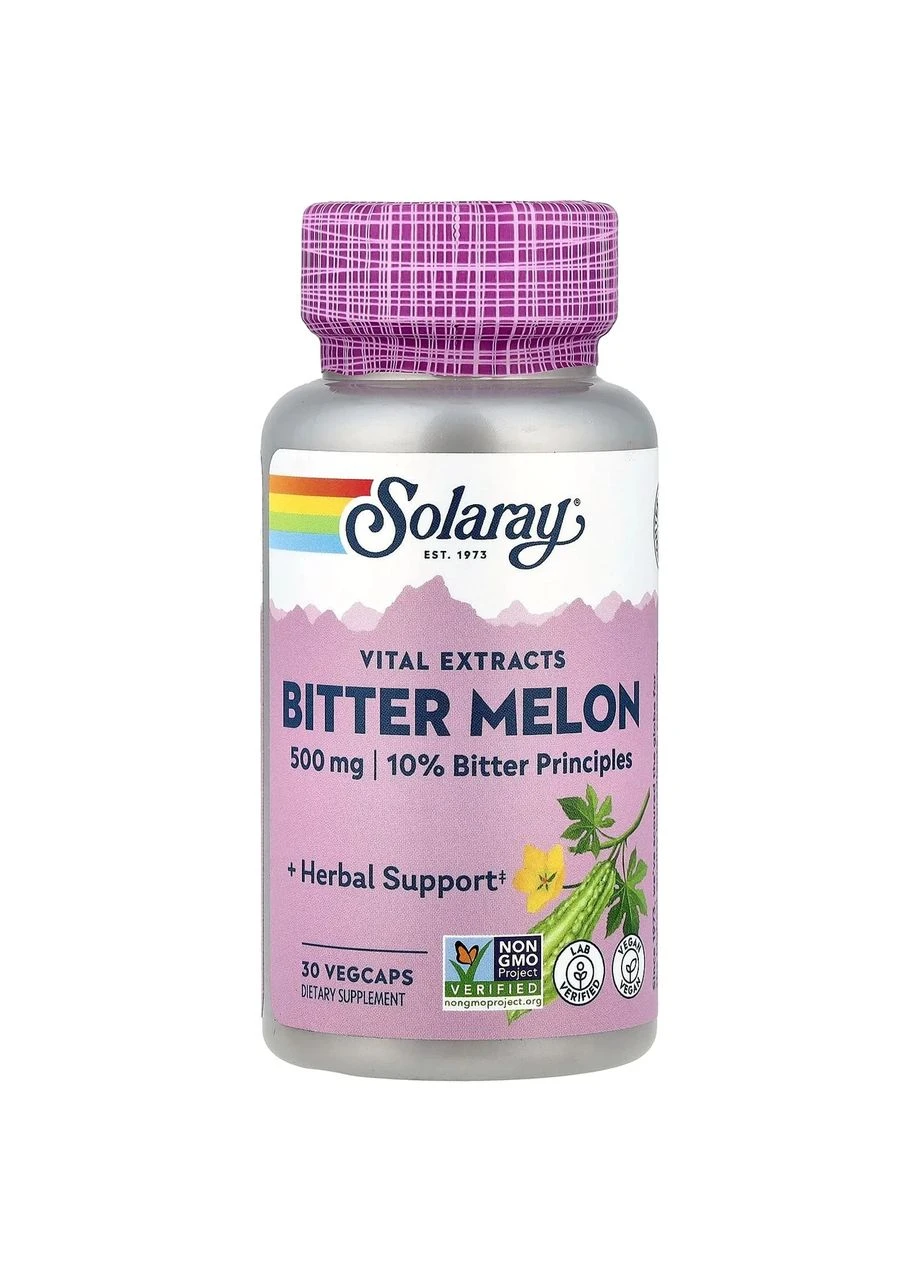 Екстракт гіркої дині Bitter Melon Fruit Extract 10% 500 мг, 30 капсул Solaray (365754621)