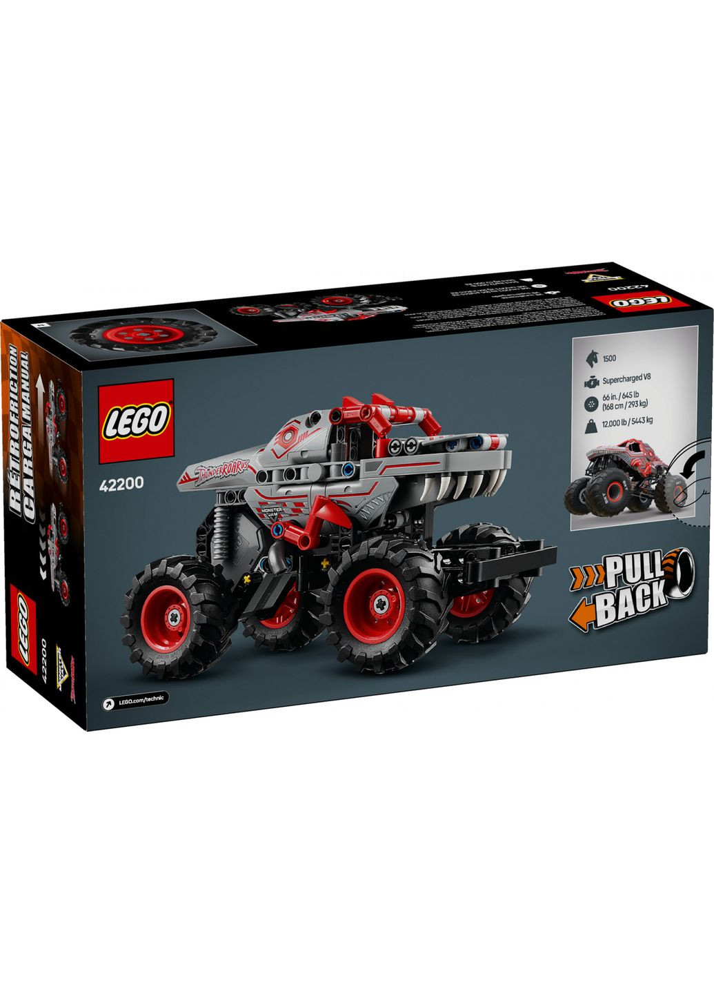 Блоковый конструктор Technic Monster Jam ThunderROARus с инерционным двигателем (42200) Lego (362214709)