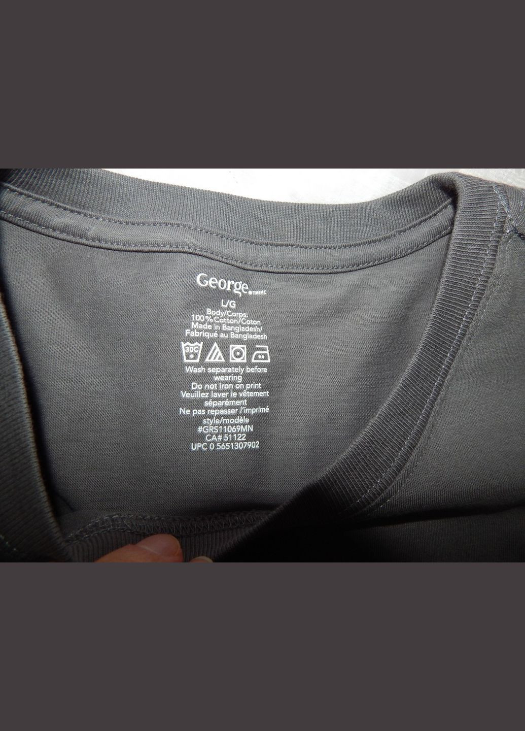 Серая мужская футболка оригинал р. 50 083мф George